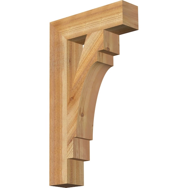 Ekena Millwork Merced Block Rough Sawn Bracket, Western Red Cedar, 4"W x 16"D x 28"H BKT04X16X28MRC05RWR - main